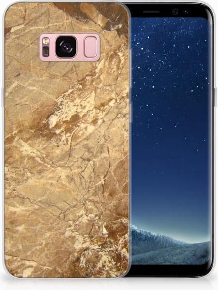 Samsung Galaxy S8 TPU Siliconen Hoesje Marmer Creme