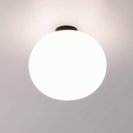 Casablanca plafondlamp Acai, wit/zwart, glas, 26 cm, E27
