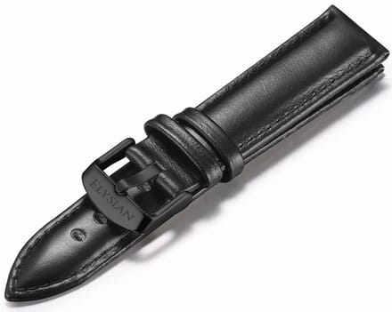 Elysian Horlogeband 22mm Leer Zwart - Quick Release - Premium Kwaliteit