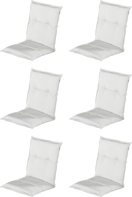 Hartman - Tuinkussen - Lage Rug - Lichtgrijs - 100x50cm - Standenstoel - 6 stuks - Universeel