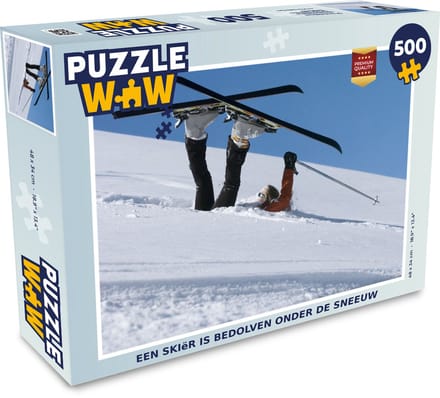 Puzzel Een skiër is bedolven onder de sneeuw - Legpuzzel - Puzzel 500 stukjes