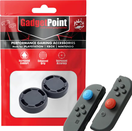 Gadgetpoint - Thumb Grips voor Nintendo Switch Joy-Con Controllers - Gaming Thumbgrips - Performance Anti-Slip Thumbsticks - Bescherming Accessoires - Cirkel - Grijs