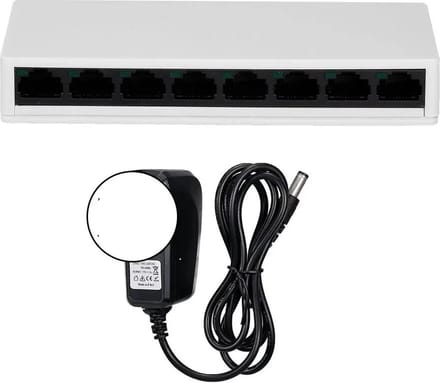 WiseGoods Premium Netwerk Switch Ethernet - Splitter - Netwerkkabel Adapter - Adapters Netwerkkabels - 8 Internet Poorten - Wit