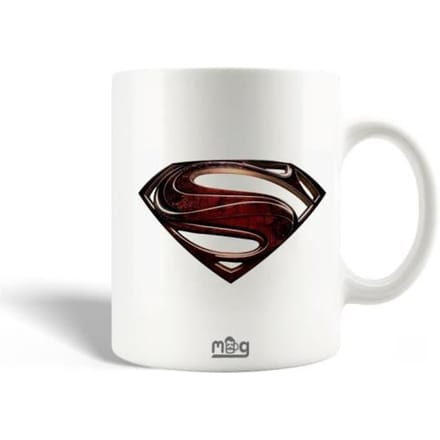 Mug en Céramique - Superman - 30cl - Blanc - Compatible Lave-Vaisselle - Hauteur 9,5 cm