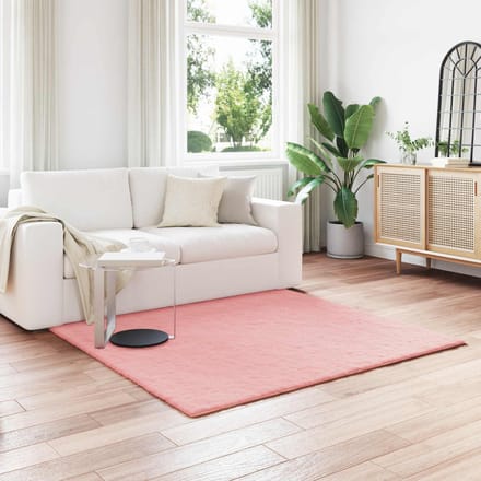 vidaXL - Antislip - vloerkleed - van - imitatie - konijnenbont - OLITE - Roze