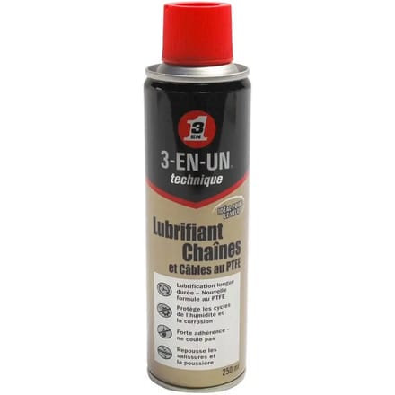 3-in-1 fietskettingsmeermiddel voor ketting en kabel WD40 Ptfe