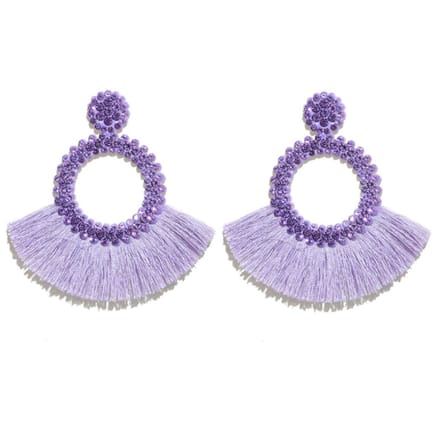 Fringe Oorbellen met Lavendel Strass van Cilla Jewels
