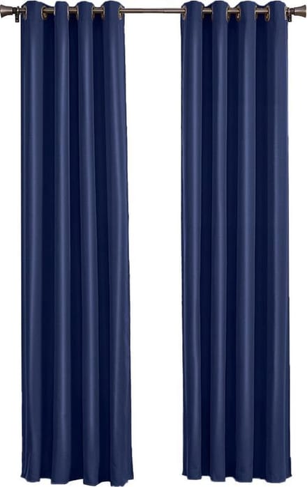 Larson - Luxe effen blackout gordijn - met ringen - 3m x 2.5m - Donkerblauw