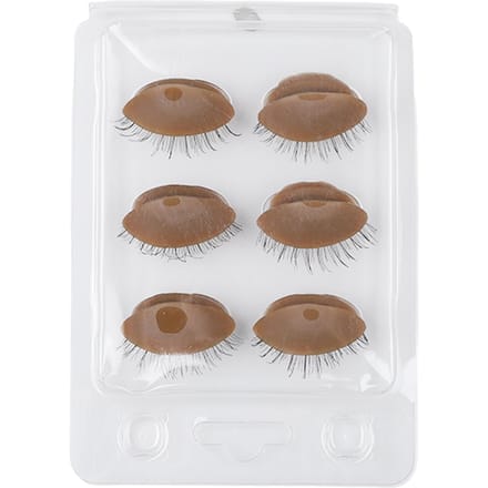 3 Paires Paupières de Tête de Mannequin avec Cils pour Extension de Cils, Greffe, Entraînement, Pratique marron