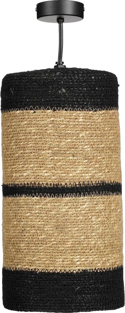 Mica Decorations Jinx Hanglamp - H30 x Ø15 cm - Jute - Zwart