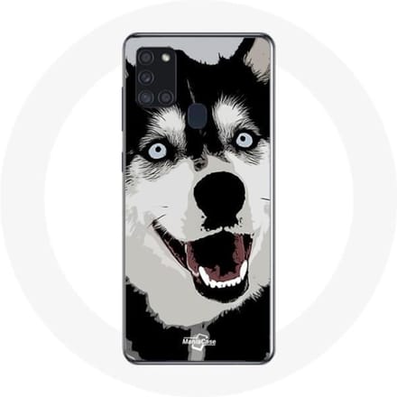 Samsung Galaxy A21S Hoesje Siberische Husky Blauwe Ogen