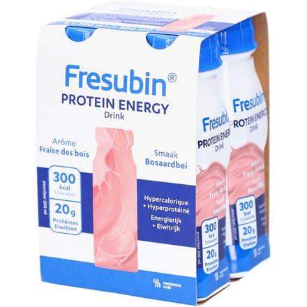 Fresubin Protein Energy Drink Bosaardbei 4x200 Drinkbare oplossing