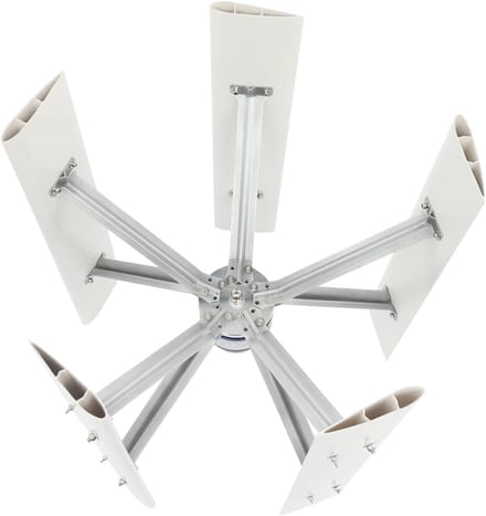 Verticale windturbine - Energie generator - Huishoudens van stroom - 5-blads ontwerp - 75x80 cm - Wit
