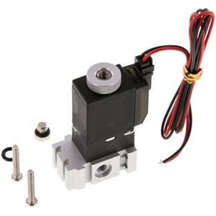 3/2 M5 NO Magneetventiel 24V DC 0-8bar/0-112psi 2-pins Stekker YPC