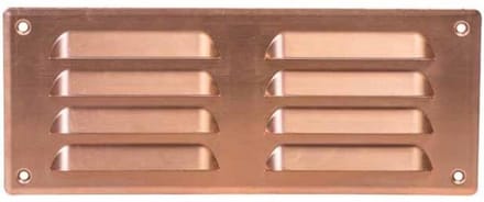 Metalen ventilatierooster vierkant 260x105 mm koper - MR26105Cu