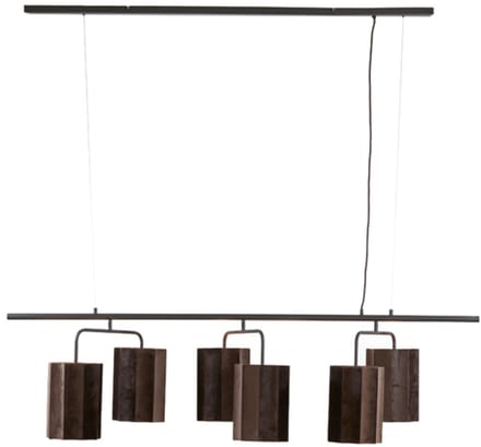 Light & Living Hanglamp Edisa 6-Lamps - Donkerbruin