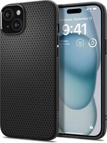Geschikt voor Spigen Apple iPhone 15 Liquid Air hoesje - Zwart