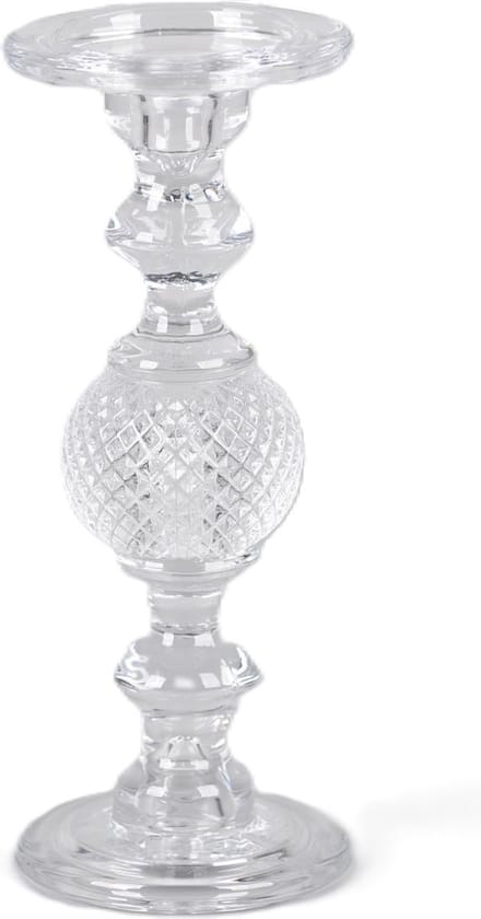 Rasteli - Kaarsenhouder - glas - transparant - D11,5 x H29 cm