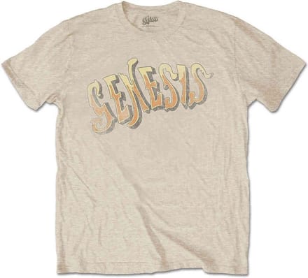 Genesis - Vintage Logo - Golden Heren T-shirt - M - Creme