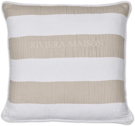 Riviera Maison Striped Sierkussen - 45x45 cm - Zand