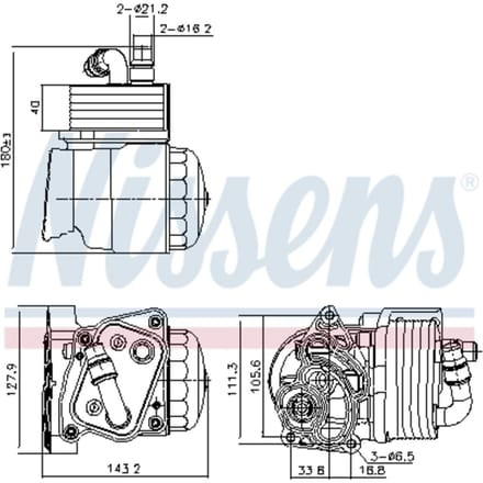Olie radiator, motorolie NISSENS 91323