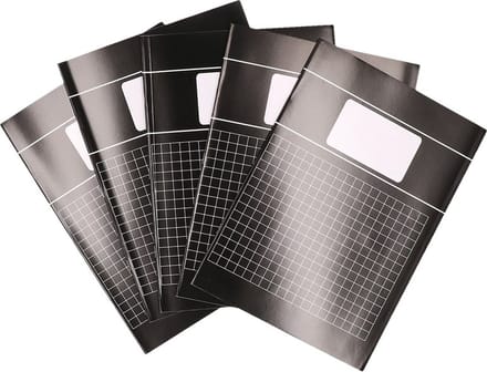 A4 ruitjes schriften pakket - 10x - 10 mm - 5 stuks - zwart