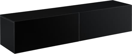 Zwevend kastje Evaton 140x33x30 cm zwart hoogglans