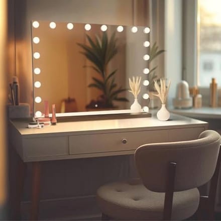 Hollywood Make-up Spiegel met Dimbare LED Lampen - 3 Lichtstanden - 80x60cm