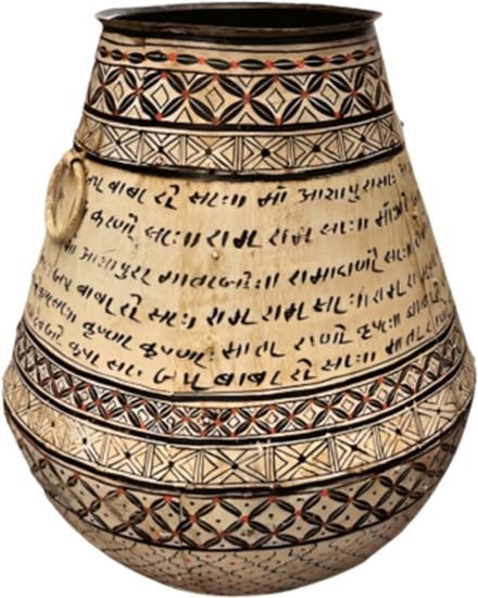 Iron pot painted D51H62cm.