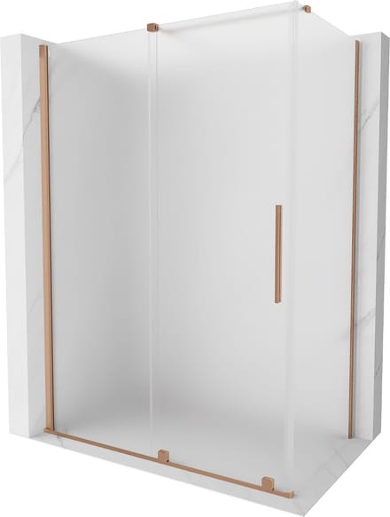 Mexen Velar schuifbare douchecabine 150 x 80 , ijs, geborsteld koper - 871-150-080-31-65