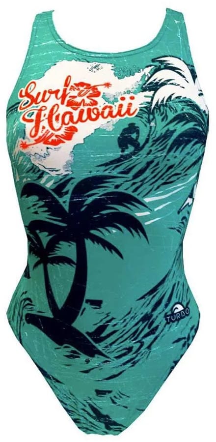 Turbo Surfer Hawaii Vintage Zwemkleding Groen 4XL Vrouw