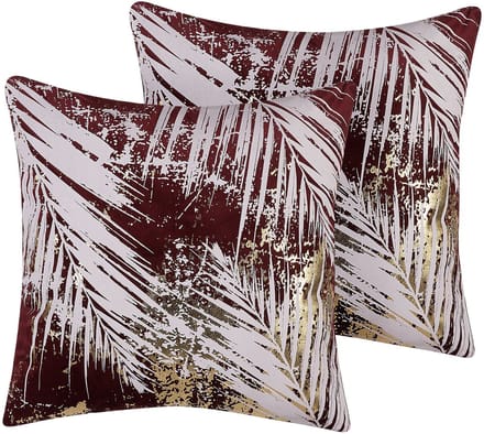 CALLA - Sierkussen set van 2 - Bordeaux - 45 x 45 cm - Fluweel