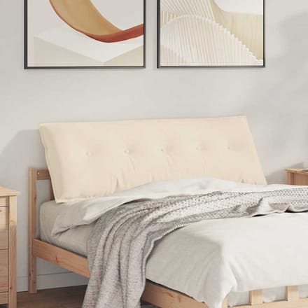 vidaXL - Rugkussen - Beige - 140 - x - 50 - cm - Microvezel - Stof