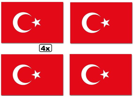 4x Vlag Turkije 90x150 cm