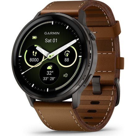Garmin 010-03014-03 Venu 4 AMOLED GPS WiFi - Zwart leer - 45mm - Smartwatch
