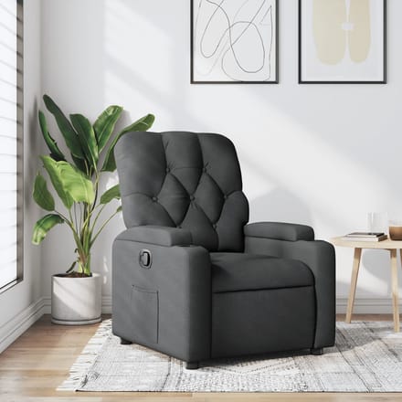vidaXL - Relaxfauteuil - Donkergrijze - Stof