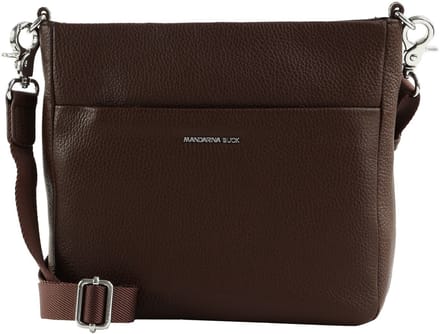 MANDARINA DUCK Leren schoudertas Mellow Leather Crossover Bag Espresso donkerbruin