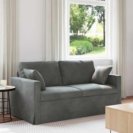 vidaXL - Bank - Donkergrijs - 158 - x - 78 - x - 80 - cm - Fluweel