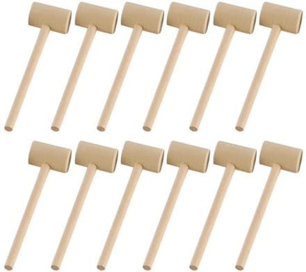 Allecto - Mini houten hamer - Party Game Props - Chocolade
