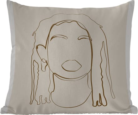 Tuinkussen - Vrouwen - Tekst - Line art - Quotes - 40x40 cm - Weerbestendig