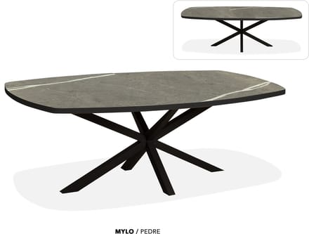 Maxfurn - Deens ovale uitschuiftafel 200/260cm | Zeer krasvast | Kleur: Pedra