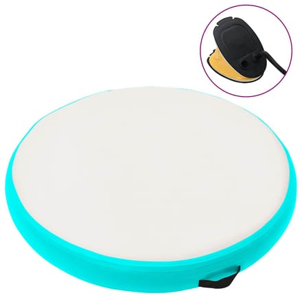 vidaXL - Gymnastiekmat - met - pomp - opblaasbaar - 100x100x20 - cm - PVC - groen