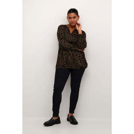 Blouse met lange mouwen Regular fit Major Brown_Black Leopard