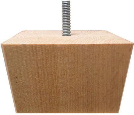 Meubelpoot vierkant 9 bij 9 cm en hoogte 6 cm van massief hout (M8) - Set van 4 stuks