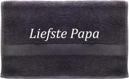 Handdoek - Liefste Papa - 100x50cm - Grijs