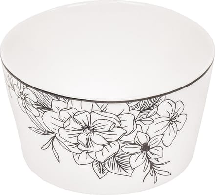 Housevitamin Schaal Les Fleurs Newbone China 9x9x5cm Zwart/Wit