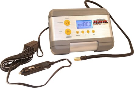 4-in-1 Compacte 12V Auto Compressor met Accu Tester, LED Lamp en Digitale Drukmeting