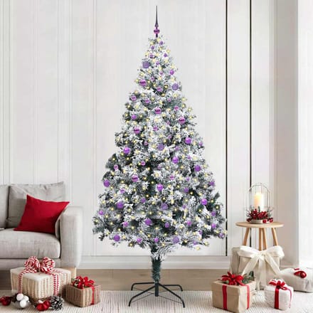 vidaXL - Kunstkerstboom - Wit - 240 - cm - PVC - en - Staal - en - Kunststof