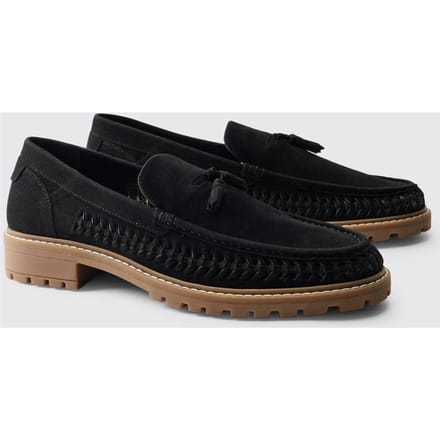 Loafer Met Imitatiesuède Weefsel En Track-zool | Black | Size 43