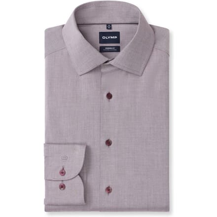 OLYMP Luxor 24/Seven Overhemd, Modern Fit, Global Kent, Chianti
